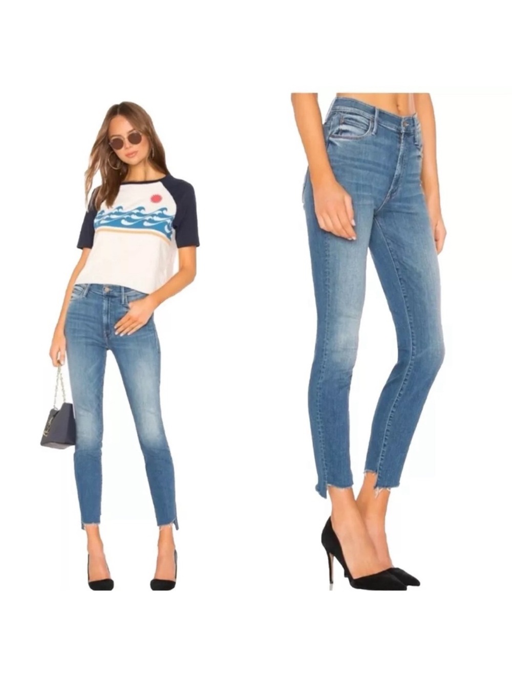 MOTHER || The Stunner Two Step Fray Jeans in Love for Sail 25